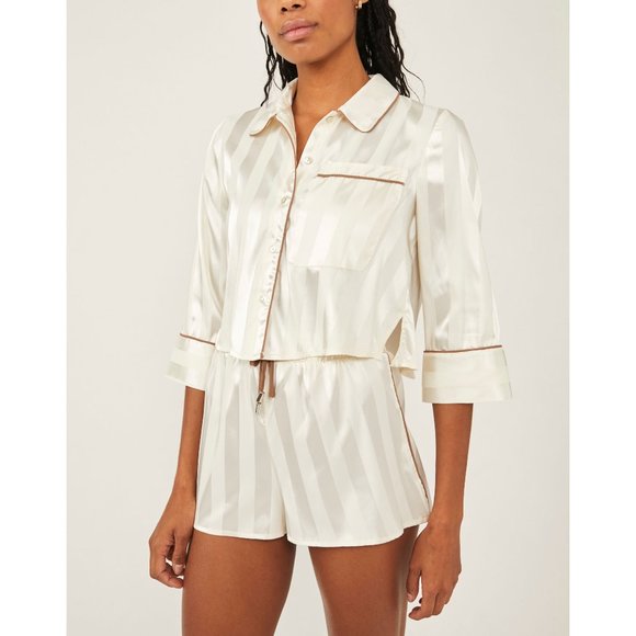 FREE PEOPLE Solid Pillow Talk PJ Set / Ivory - Picture 4 of 8
